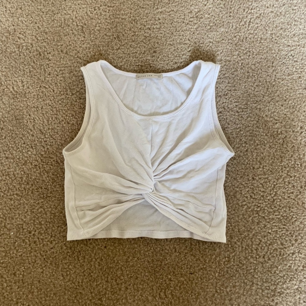 White Cropped Tank